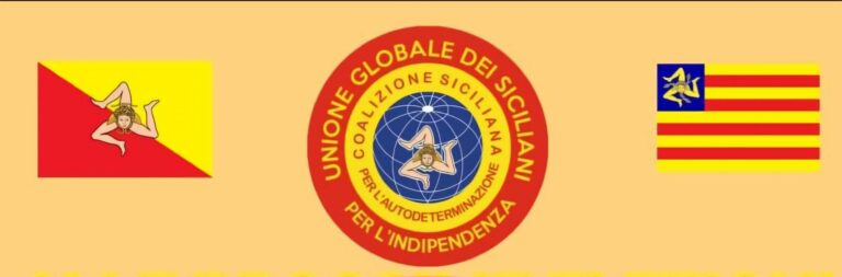 Logo of the Sicilian Global Union for Independence with a red and yellow design.