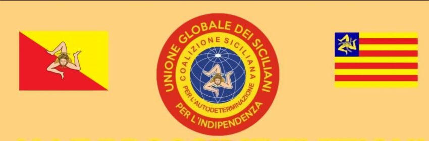 Logo of the Sicilian Global Union for Independence with a red and yellow design.
